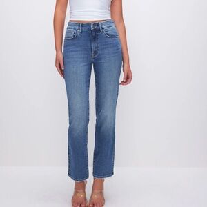 NWT- Good American Always Fits Mid-Rise Straight Leg Jeans - Indigo